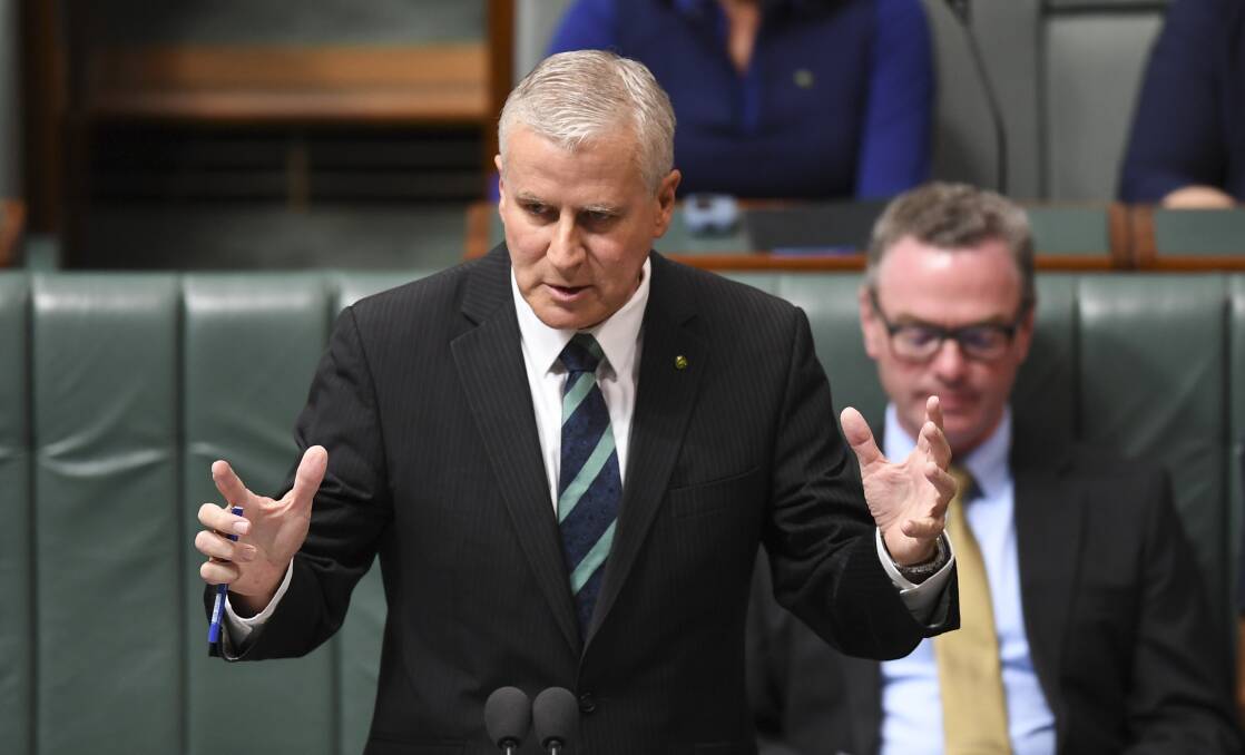 Australia's new infrastructure minister Michael McCormack speaks in parliament on Tuesday. Picture: AAP