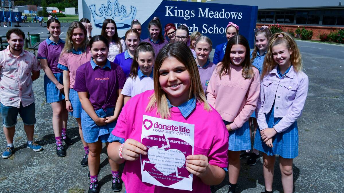 Kings Meadows High School Grade 10 student Bella Dyer, who received a liver transplant as a young child, wants to raise awareness of organ donation. Picture: Neil Richardson