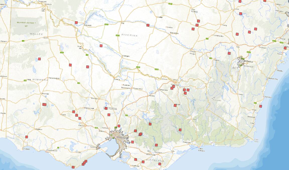 Locations of upgrades under the second round of the federal government's blackspots program.