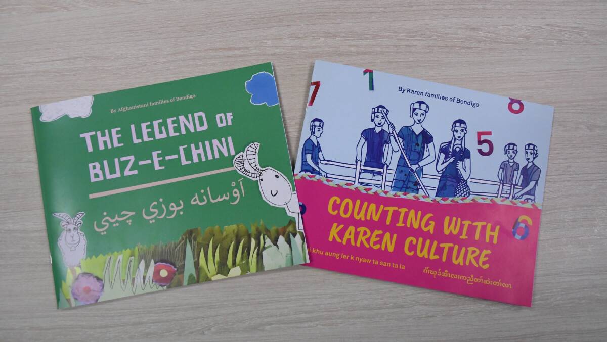 The books The Legend of Buz-e-Chini and Counting With Karen Culture were created by Bendigo's Afghanistani and Karen communities.