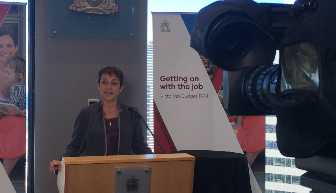 Minister for regional development Jaala Pulford talks about funding for regional projects. Picture: ADAM HOLMES