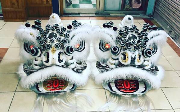 Some of the lions created by Master Hui and his team in Hong Kong.
