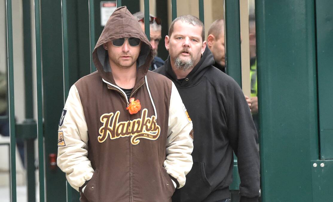 Luke Sean Riddick and Bradley Maxwell Millick outside the Bendigo Magistrates' Court last week.