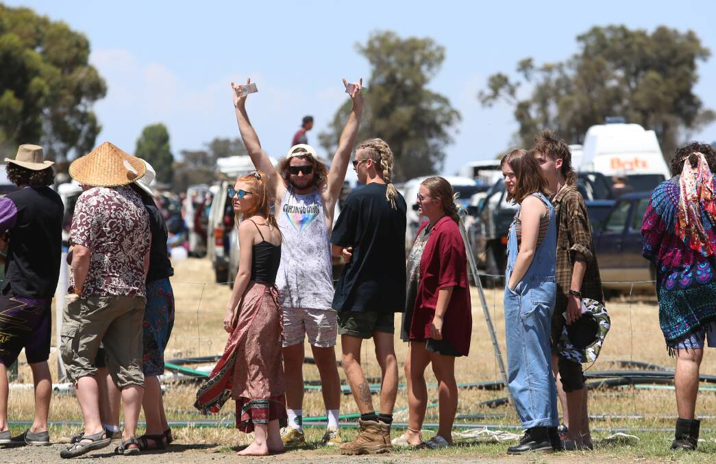 Patrons arrive at Earthcore in Elmore last year. Picture: GLENN DANIELS