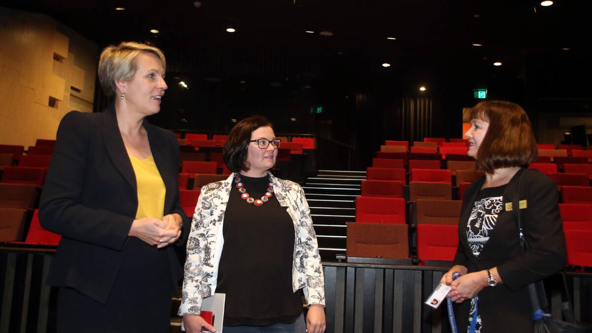 Lisa Chesters, pictured with Tanya Plibersek at Ulumbarra Theatre last month, hopes the government won't use cuts - including to schools - to fill budget black holes. Picture: GLENN DANIELS