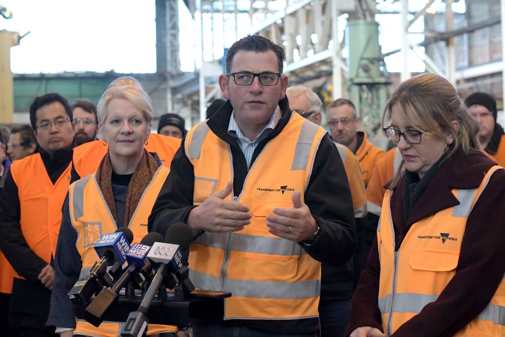 Premier Daniel Andrews was in Bendigo on Friday where he visited Hofmann Engineering and the Discovery Centre. Picture: NONI HYETT