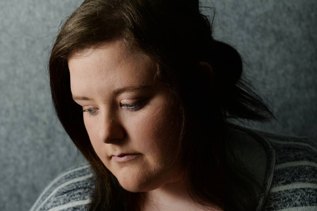 Mikalya Campbell went through electroconvulsive treatment, or shock therapy, in January and June in Bendigo as a last resort to address her crippling depression, but it had unwanted side effects. Picture: DARREN HOWE