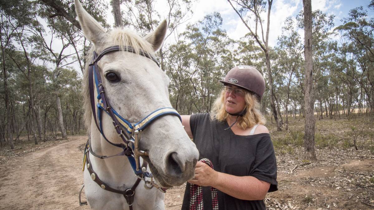 Raylene Sambrooks says banning horse riding in the Wellsford forest across the road from her Goornong property would end the rehabilitation of former race horses in the area. Picture: DARREN HOWE