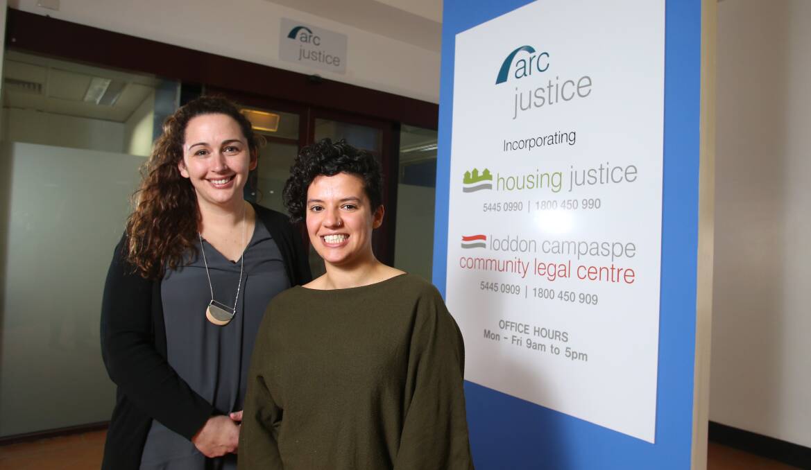 ARC Justice executive officer Hayley Mansfield child protection lawyer Christie George welcome continued funding for a child protection pilot based in Bendigo. Picture: GLENN DANIELS