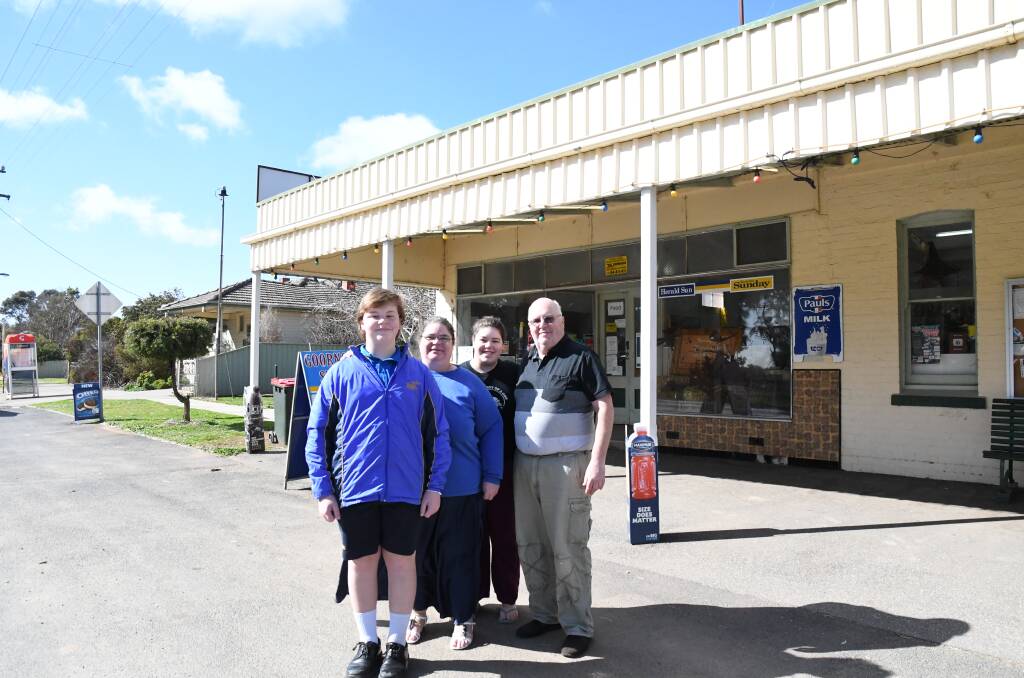 The Nicholas family - Edward, Sue, Victoria and Phil - have run the Goornong General Store for six years, the ideal vantage point to see the town develop. Picture: ADAM HOLMES