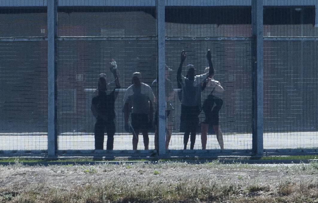 Prisoners at Malmsbury Youth Justice Centre during a riot on January 12. Picture: DARREN HOWE