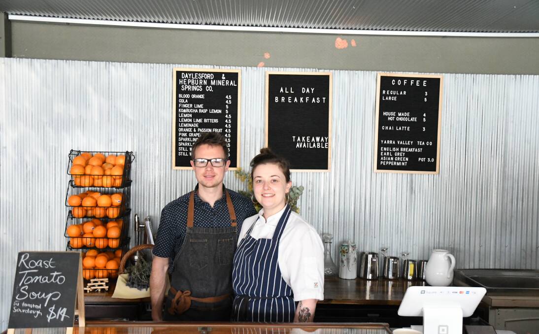 Brian and Renee McGinley opened an all-day breakfast cafe in the main street of Elmore in February after moving from Melbourne. Picture: ADAM HOLMES
