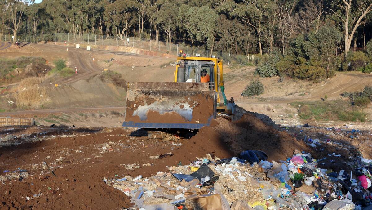 Waste is covered with fill at the Eaglehawk landfill, which is slated for closure in 2021. Picture: GLENN DANIELS
