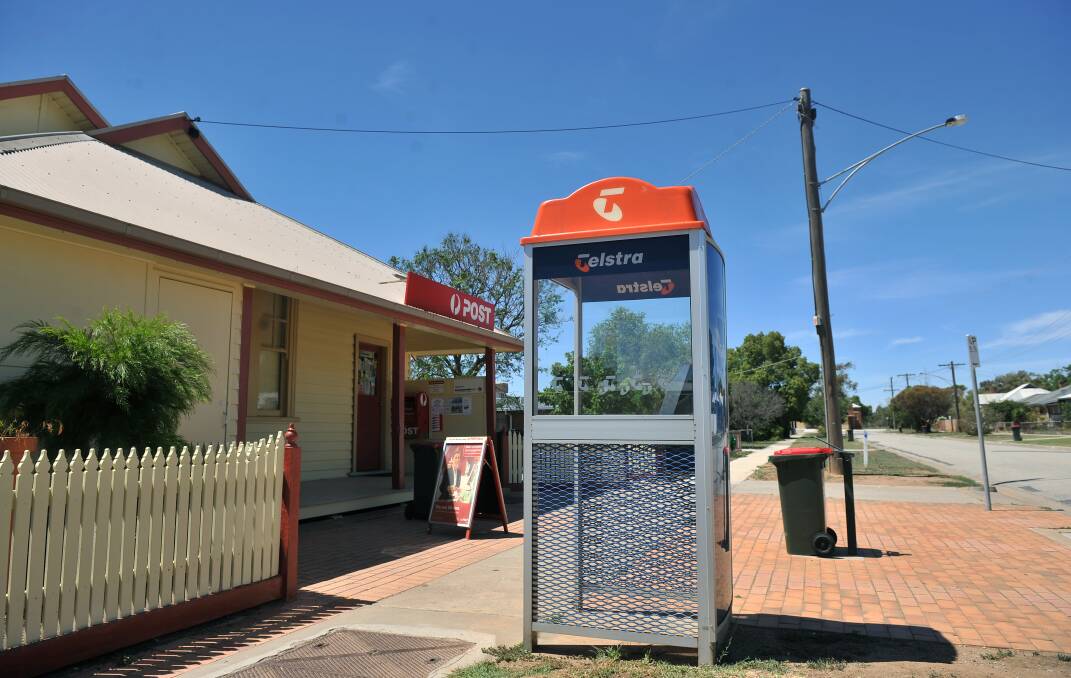 The phone booth in Leitchville, where a phone call was made to Krystal on the night of her disappearance.