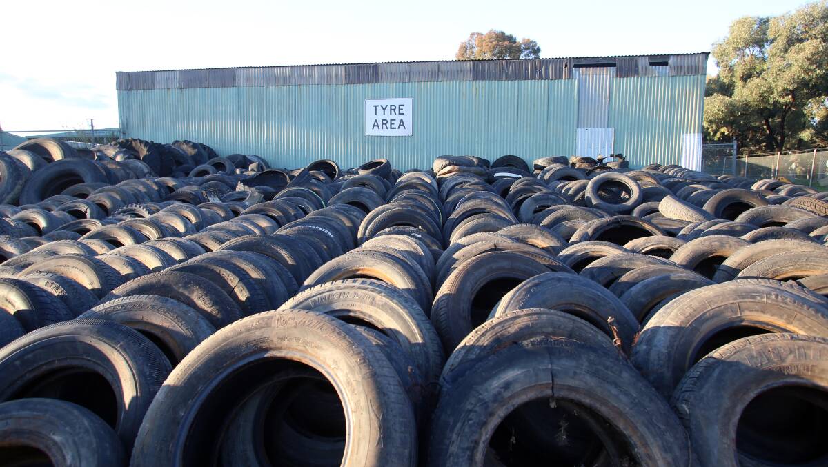 Old tyres pile up at the Eaglehawk landfill. Picture: GLENN DANIELS