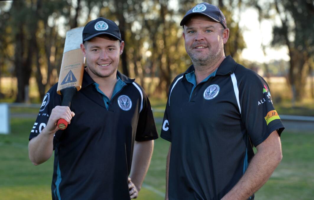 LEADERS: Huntly-North Epsom Cricket Club president Troy Young and club coach Mick Hanson. Picture: BRENDAN McCARTHY