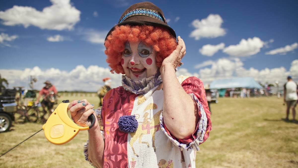 A clown at the Clunes Show. Picture by Brendan McCarthy. 