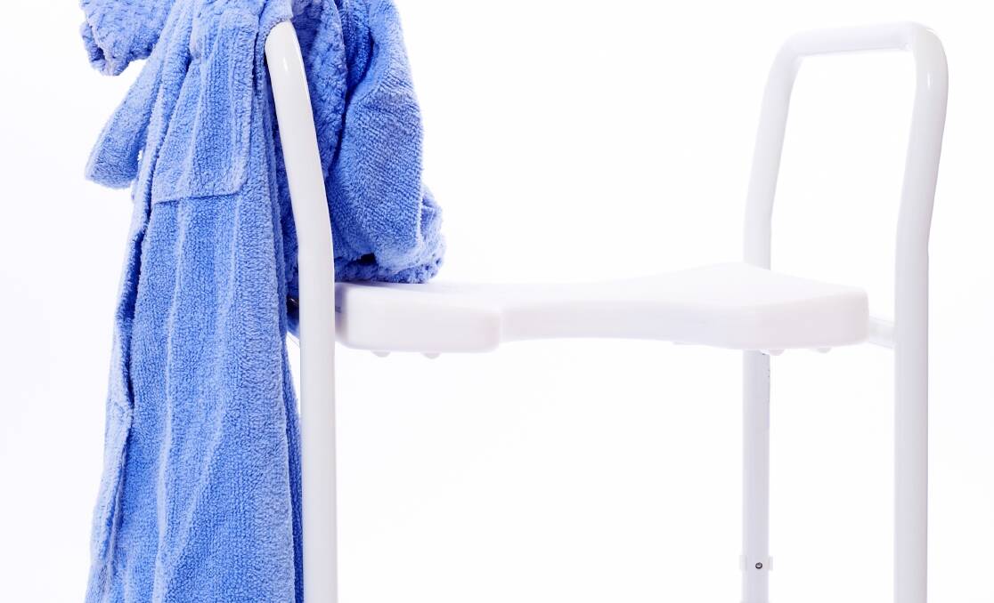 A shower stool can provide relief from lengthy standing periods while showering 