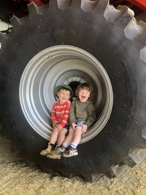 Keen croppers: Aspiring farmers Arthur and Max Barlow are undeterred by the high fuel prices and increasing input costs. 