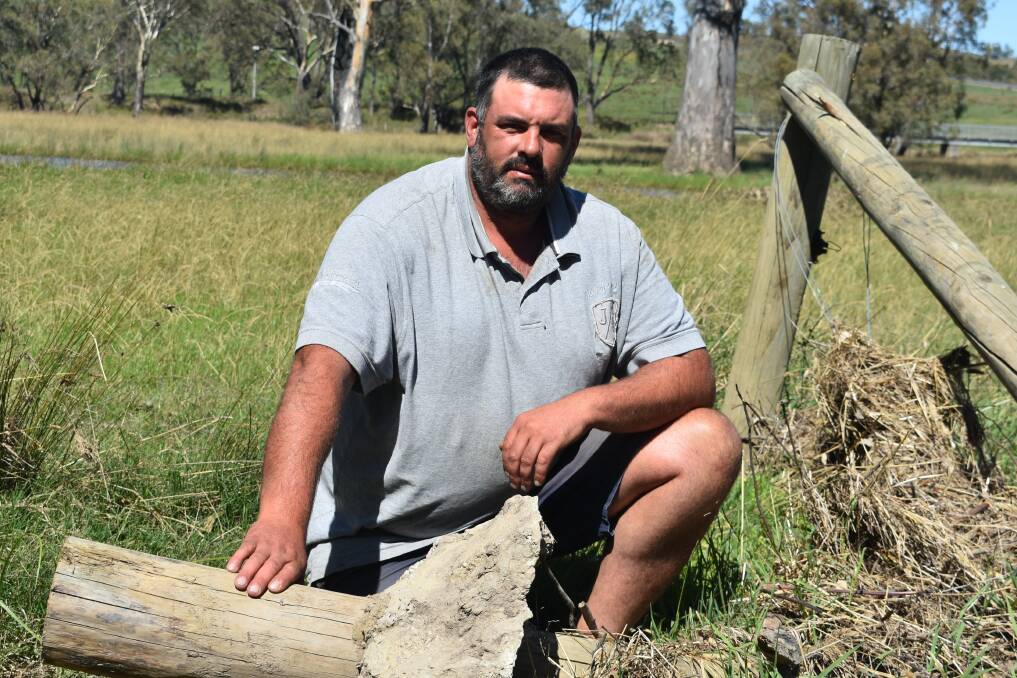 Andrew Baynes, Whanregarwen manager, says the water from the recent flood on the Yea River was strong enough to push fence posts, anchored in concrete, out of the ground.
