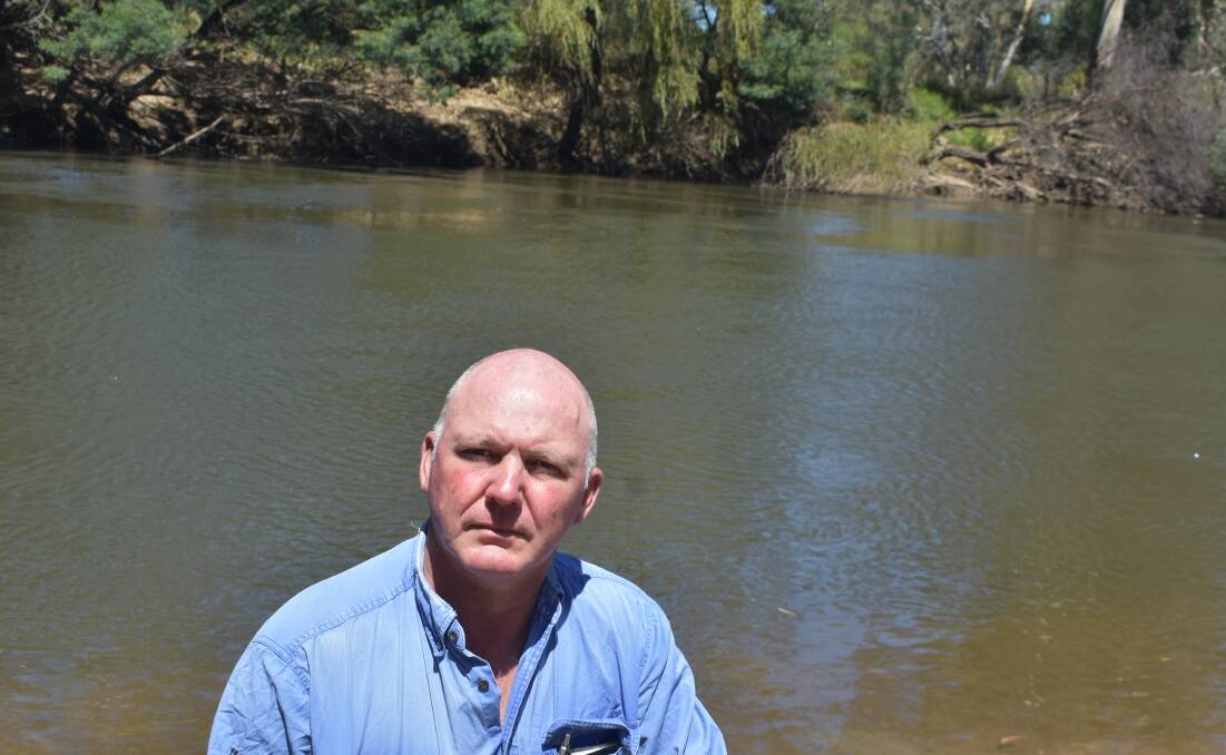 Lake Eildon farmer and contractor Andrew Perry, on the Goulburn River at Molesworth. Picture by Andrew Miller 