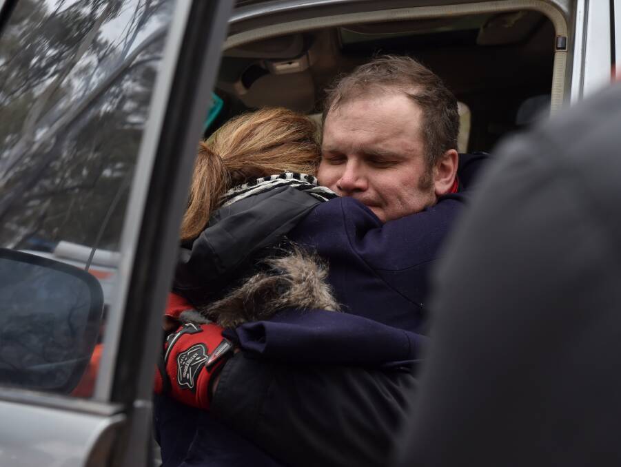 Chis Lieutier is reunited with his mother Dianne. Picture: JODIE WIEGARD