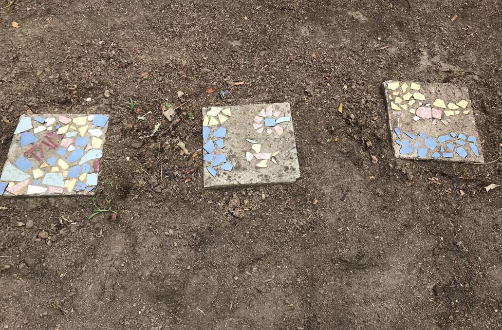 Hand made pavers proved a fun craft activity and a special feature of our garden.