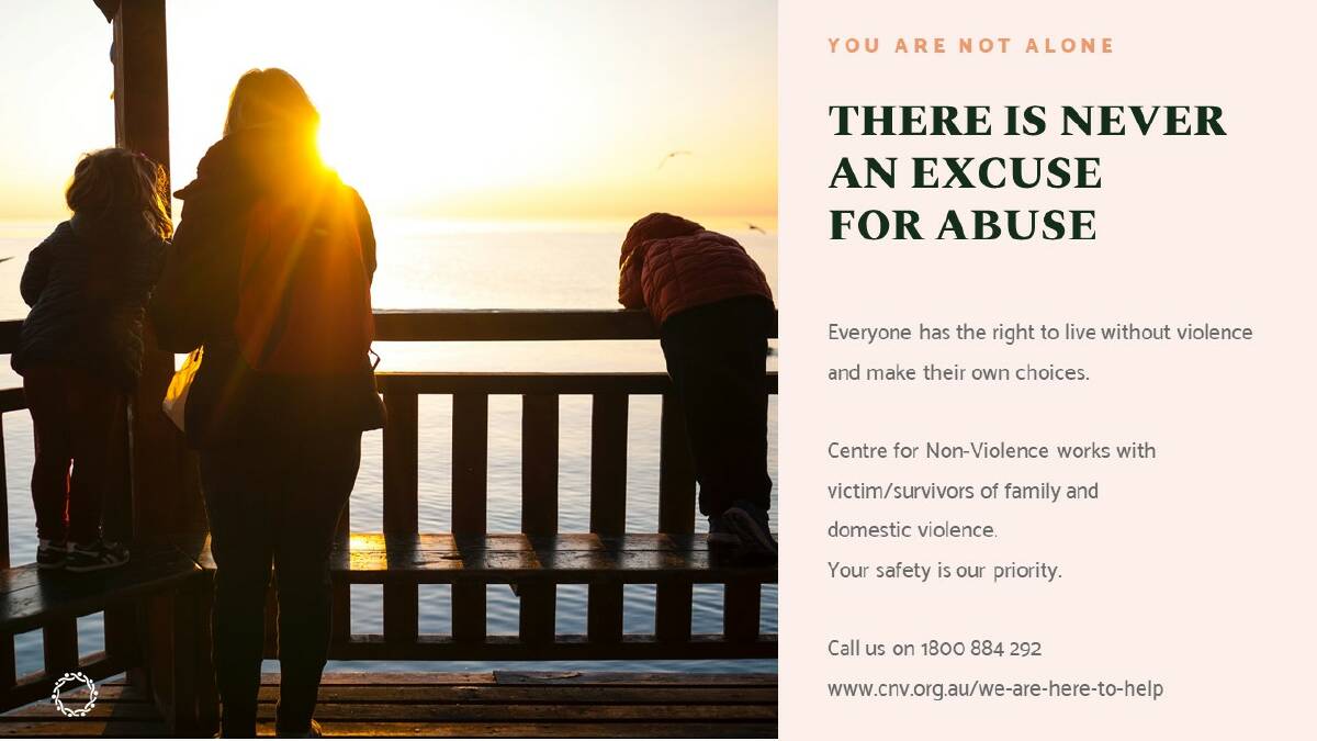 A campaign image provided by the Centre for Non-Violence.