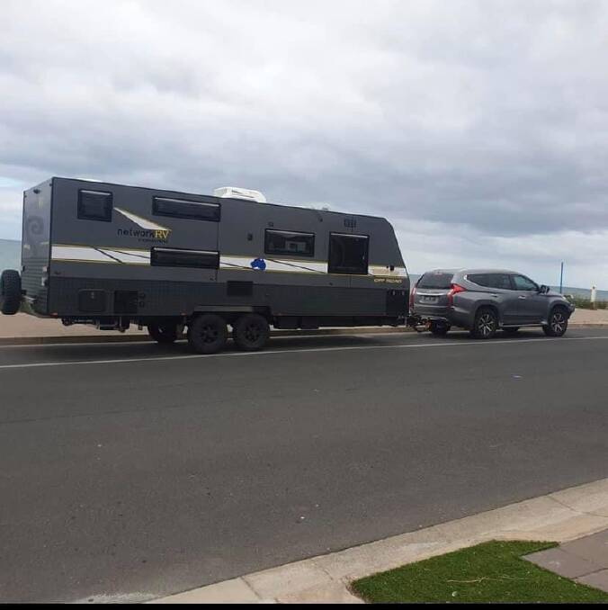 The family has provided an image of their missing caravan. The car in the picture has not been stolen. Picture: SUPPLIED