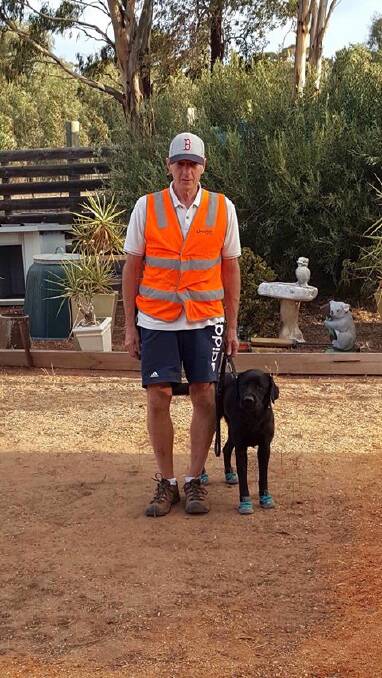 Ray Meadows and his guide dog Gerry. Picture: SUPPLIED