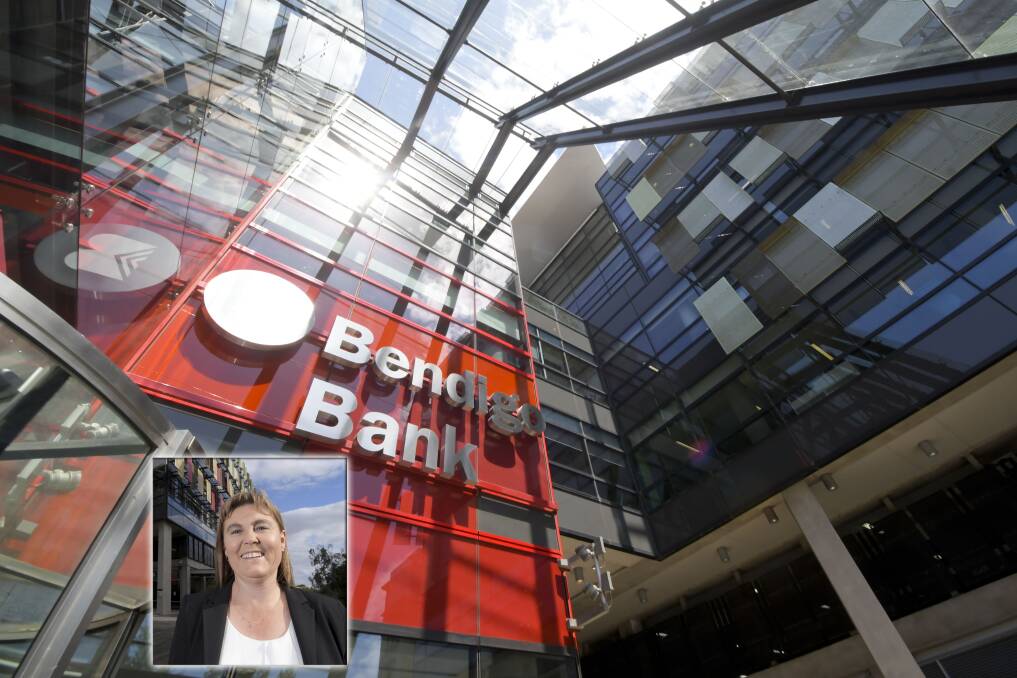 Bendigo and Adelaide Bank was positively referenced several times in the Royal Commission's report. INSET: Marnie Baker, the bank's managing director. Pictures: NONI HYETT