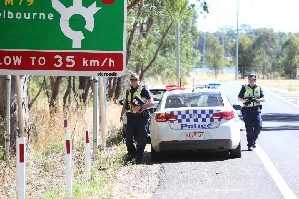 Police search for the young escapees in Harcourt in January. Picture: GLENN DANIELS
