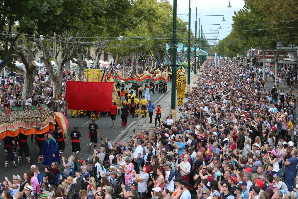 Crowds at the 2019 Bendigo Advertiser Gala Parade. Picture: GLENN DANIELS