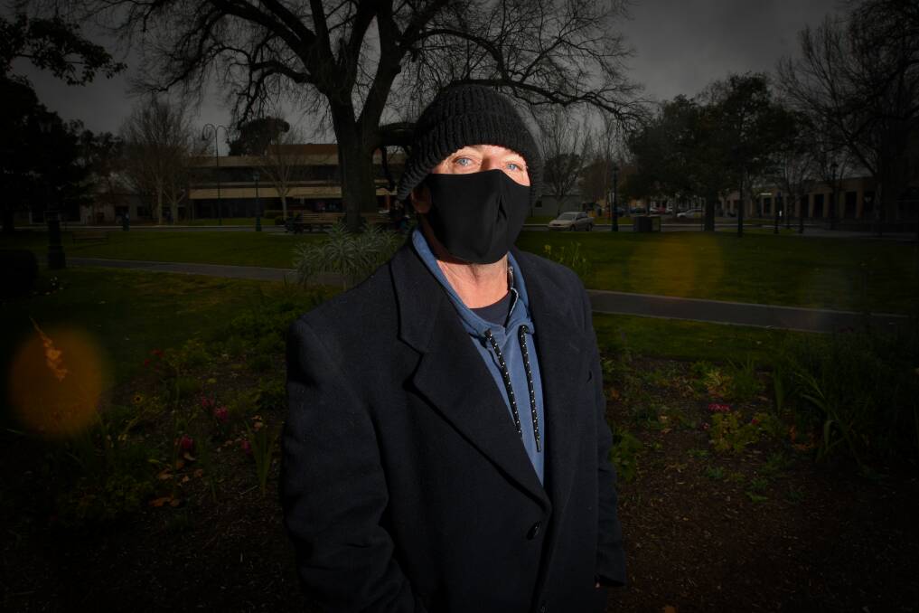 Wayne Redfern is experiencing homelessness in Bendigo during the COVID-19 pandemic. Picture: NONI HYETT