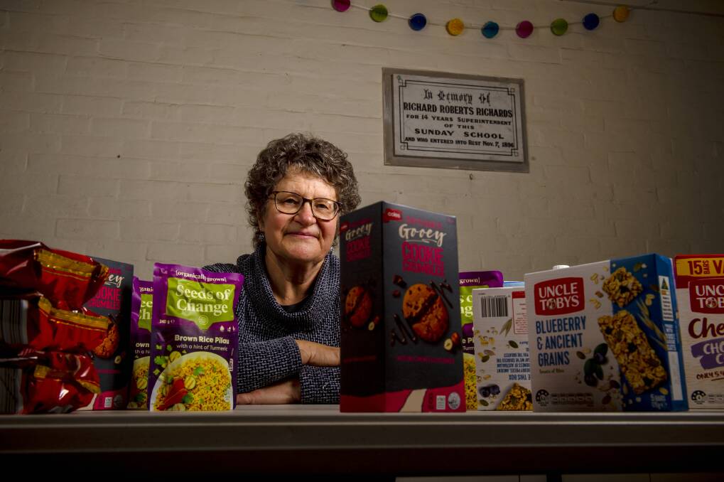 FOOD ASSISTANCE: Long Gully People's Pantry coordinator Anthea Taylor sees the need in the community. Picture: DARREN HOWE