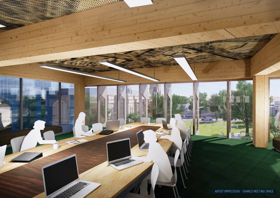An artist's impression of a shared meeting space in the Bendigo GovHub. Picture: SUPPLIED