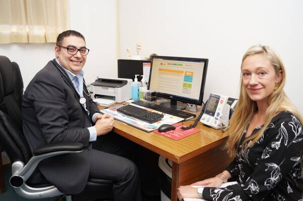 White Hills Medical Practice Principal Dr Fady Henry with the Black Dog Institute's Nyree Gale. Picture: SUPPLIED