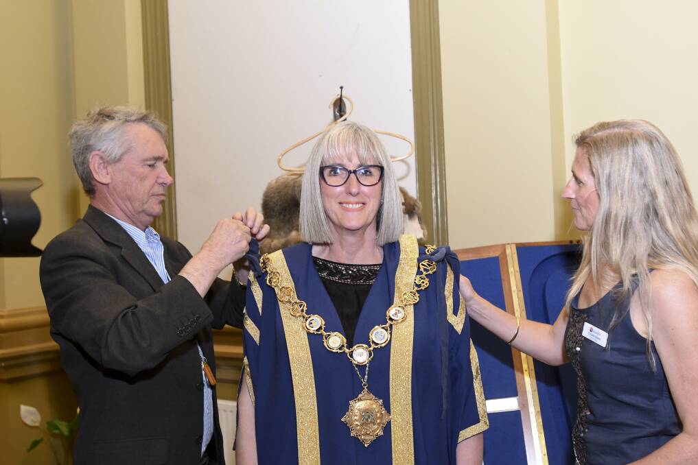 Councillor Margaret O'Rourke formally elected as mayor and Cr Matt Emond installed as deputy. Pictures: NONI HYETT