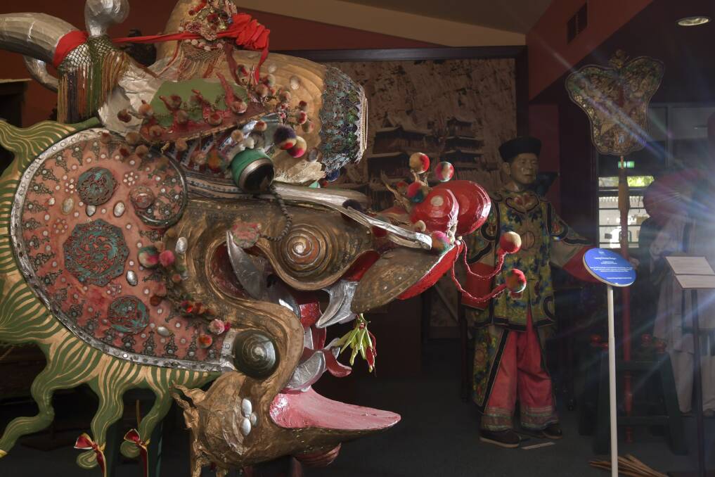 The mighty Loong undergoing conservation works in the Golden Dragon Museum. Picture: NONI HYETT