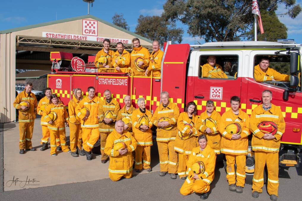 Strathfieldsaye Fire Brigade members at the station. Picture: AFTON HUNTER PHOTOGRAPHY