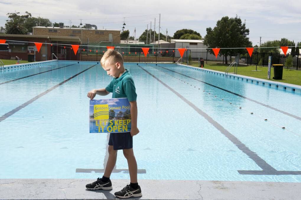 Community members such as Specimen Hill Primary School's Harry Barne campaigned for the pool to stay open. Picture: DARREN HOWE