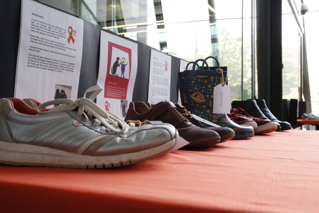 Shoes represent the stories of family violence survivors