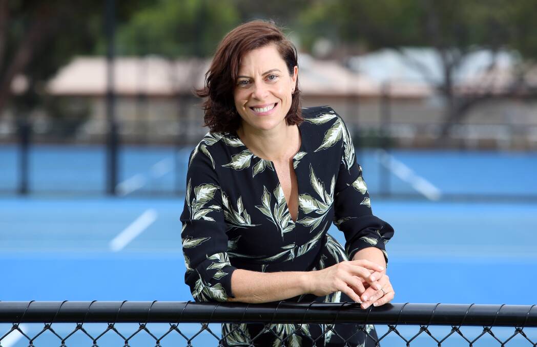 Dr Bridie O'Donnell, the head of Victoria's first Office for Women in Sport and Recreation, at the Bendigo Tennis Complex in February. Picture: GLENN DANIELS