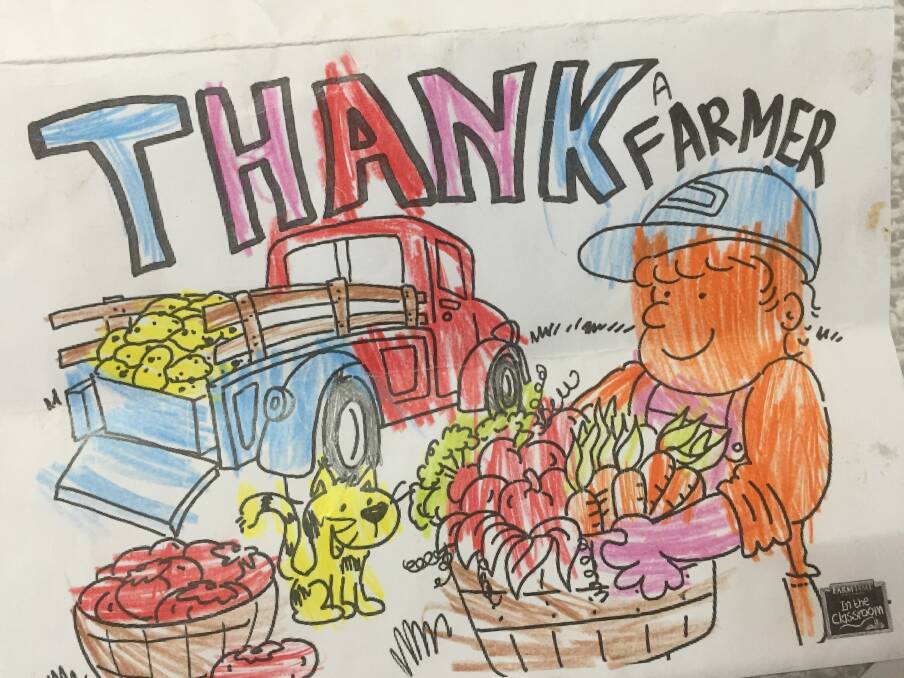 The artwork Tandarra woman Judy Hocking received from East Loddon P-12 College student Hudson for National Agriculture Day. Picture: JUDY HOCKING
