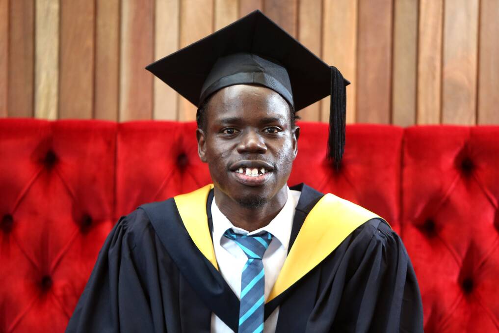 Yong Deng was born to Sudanese parents and is one of six children. He completed his tertiary studies in Bendigo. Picture: GLENN DANIELS