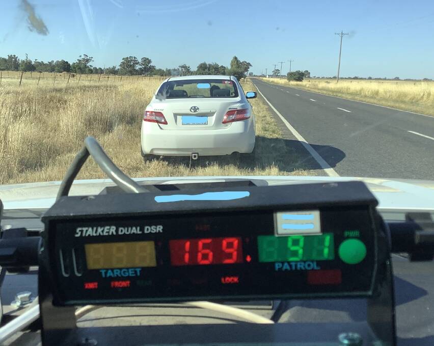 The vehicle was caught exceeding the speed limit by 69km/h. Picture: EYEWATCH - GOLDFIELDS POLICE SERVICE AREA