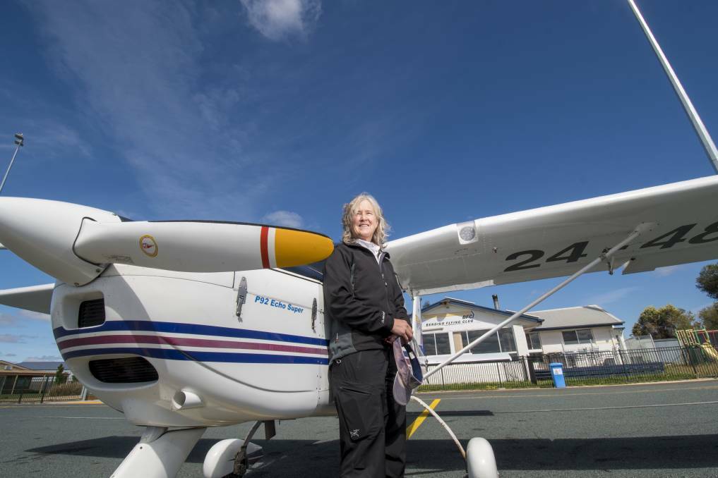 Bendigo Flying Club chief flying instructor Linda Beilharz. Picture: DARREN HOWE
