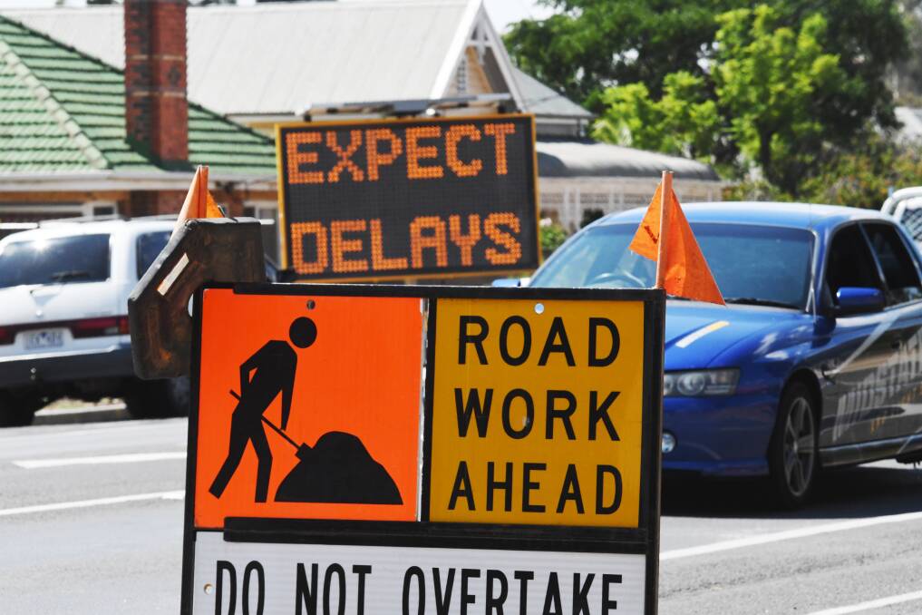 The new intersection of Napier Street and Lyons Street and Holdsworth Road is expected to be completed this month. Picture: DARREN HOWE