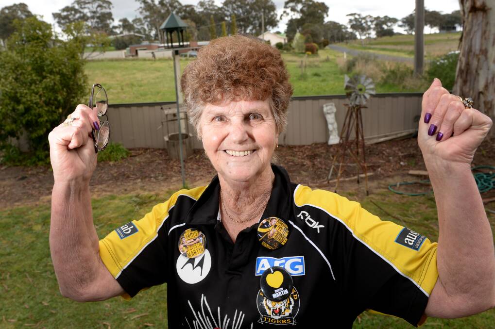 Dustin Martin's grandmother, Lois Knight, was among the family members at the 2019 AFL Grand Final. Picture: DARREN HOWE