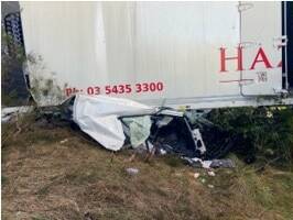 The driver's cabin following the crash and the rescue. Picture: VICTORIA POLICE